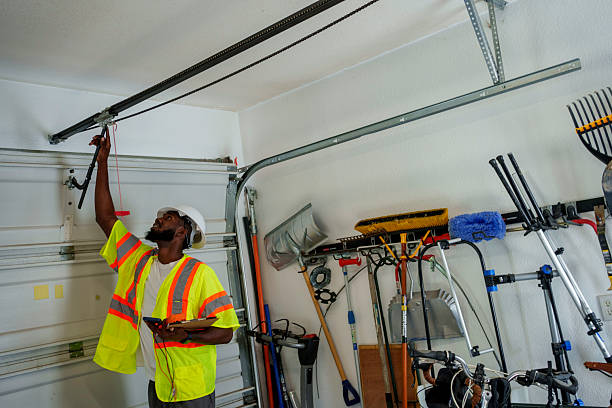 Professional Garage Door Panel Replacement technician working in Bay Shore, NY